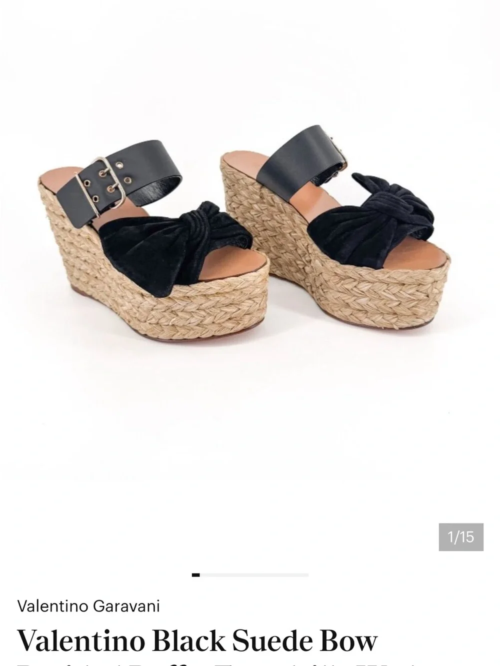 Valentino Espadrille Platform Sandals with Knot Front size 5 or 35